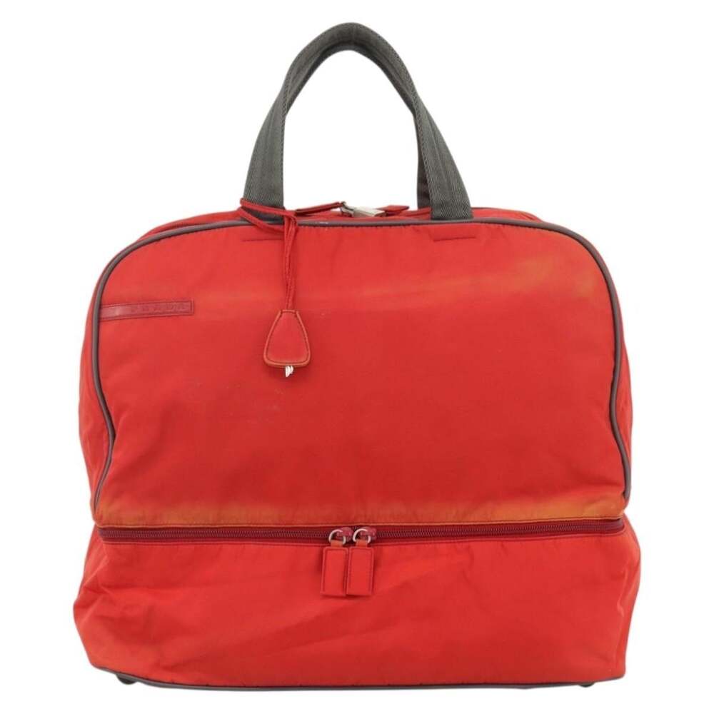 Prada Nylon Boston Bag Red